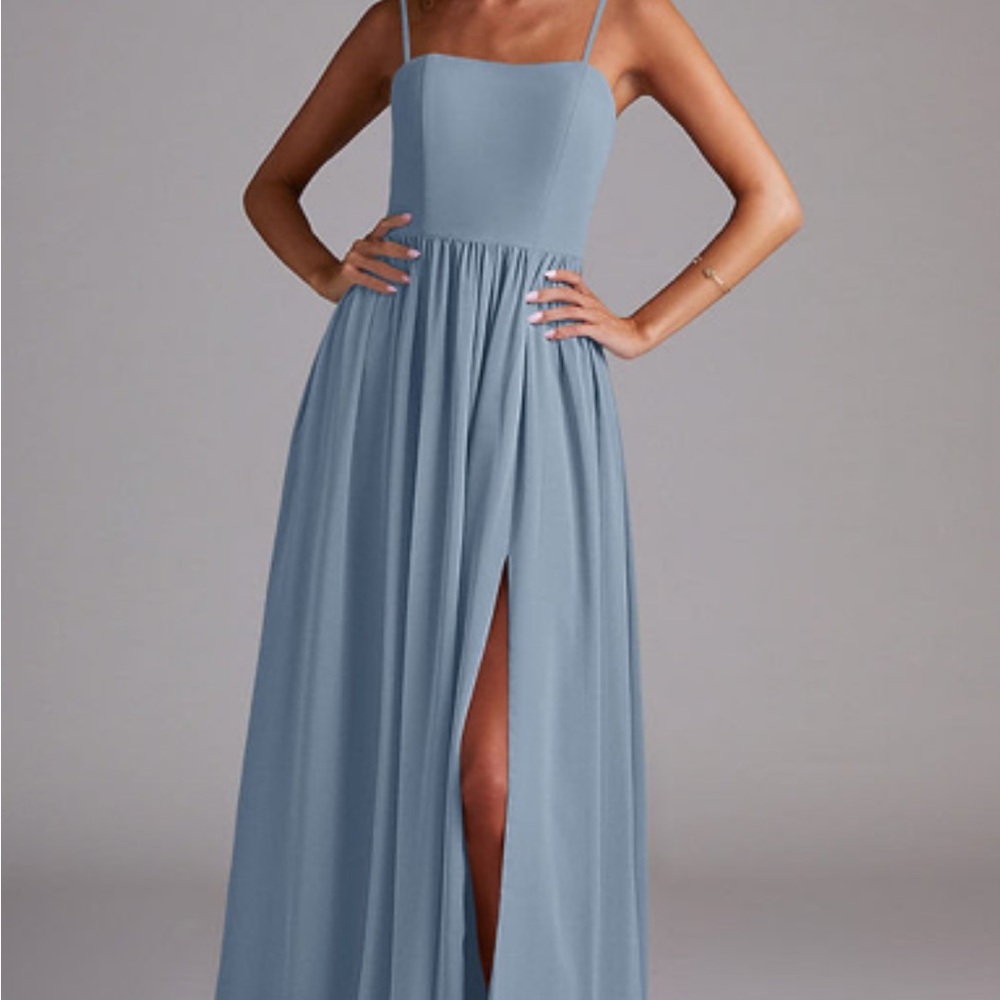 Azazie Light Blue Maxi Dress